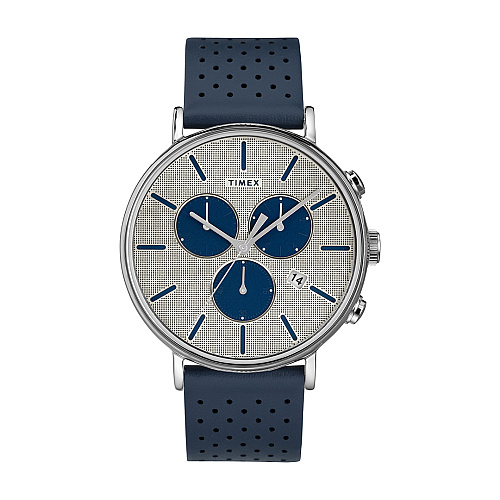 Buy Fairfield Supernova Chronograph 41mm Leather Strap Blue